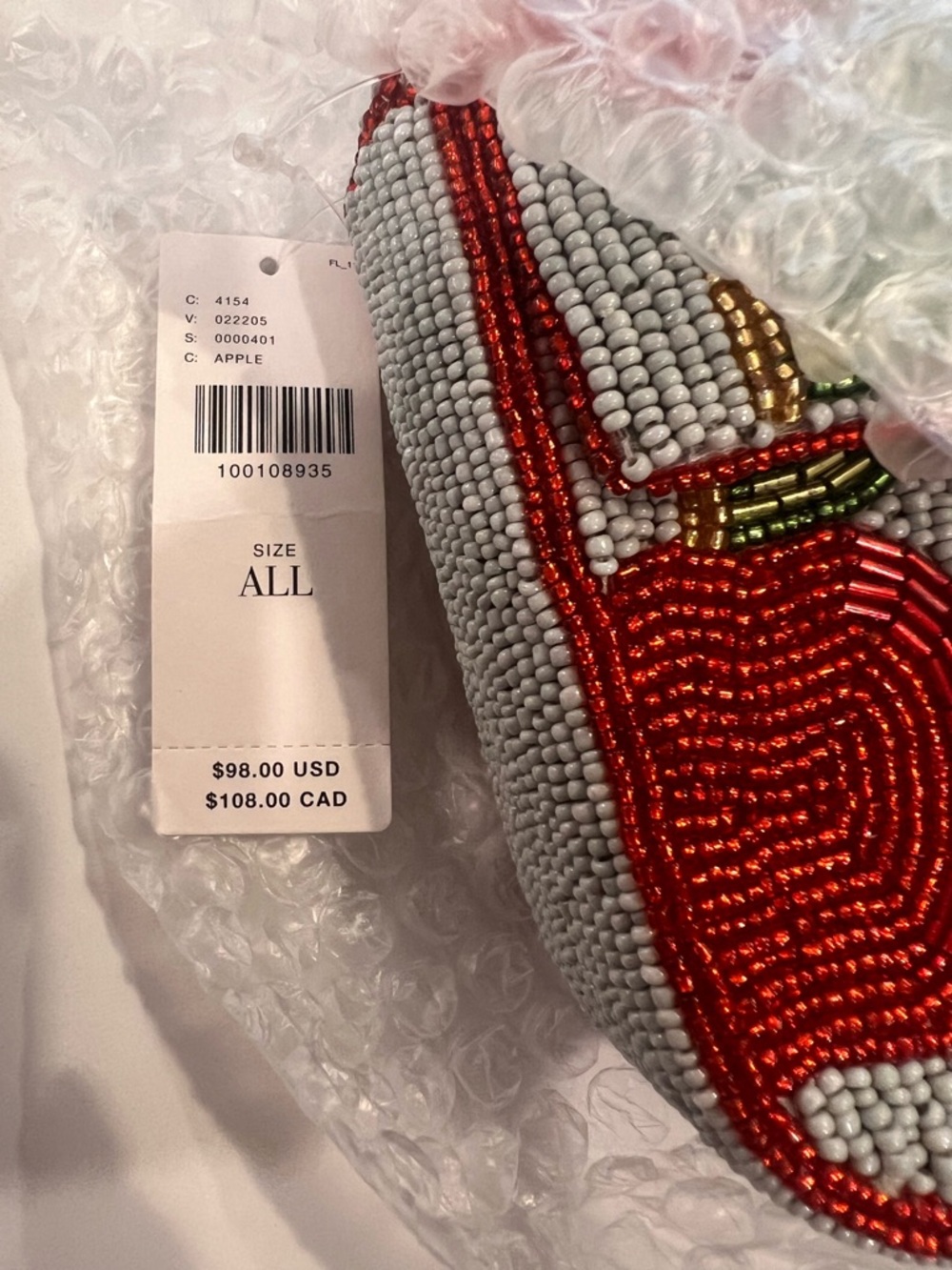 Anthropologie Fiona Beaded Apple Bag Shoulder Handbag NWT - Picture 5 of 9